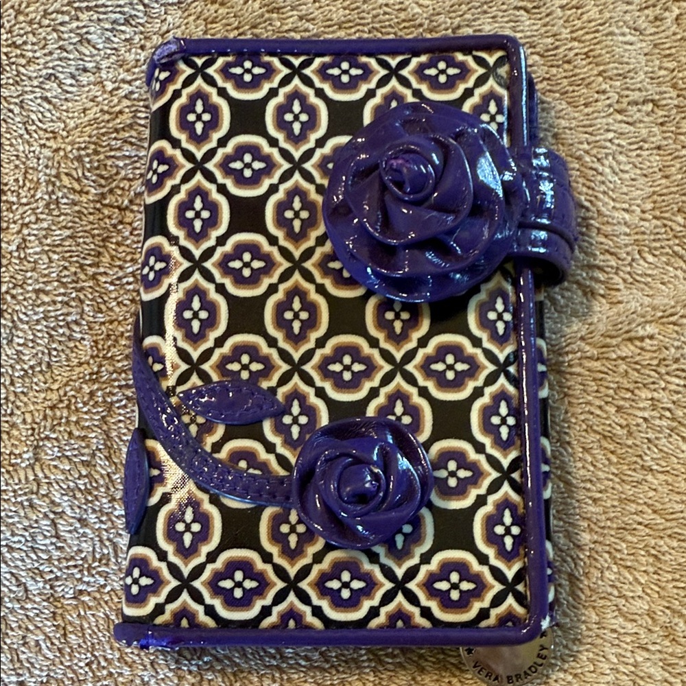 Vera Bradley White and Purple Patterned Wallet